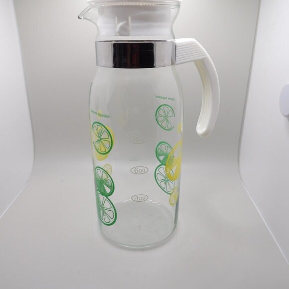 Retro lemonade pitcher (glass, plastic) - Picture 3 of 3